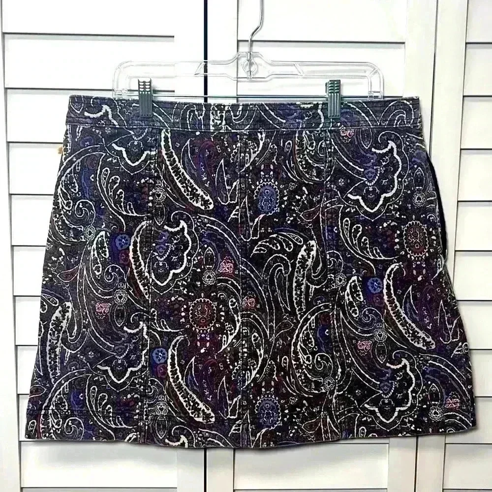 Knox Rose Corduroy Mini Skirt Size 14 Purple Petunia NWT